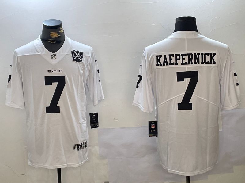 Men Oakland Raiders #7 Kaepernick White 2024 Nike Vapor Limited NFL Jersey style 2